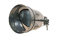 Gasketed Damper with Regulator Dial Set in Connecting Collar
